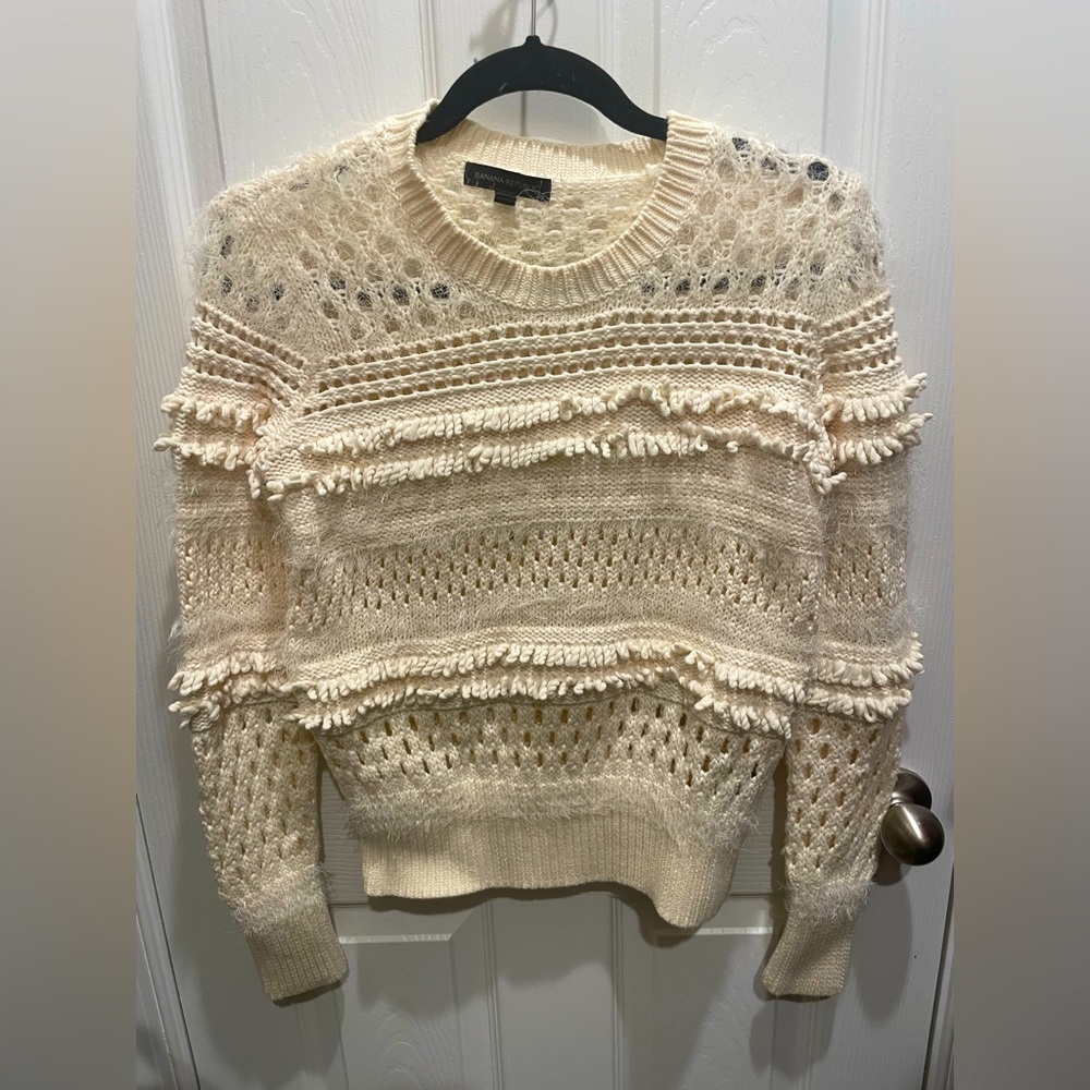 NWOT Banana Republic mixed material sweater - Picture 1 of 7